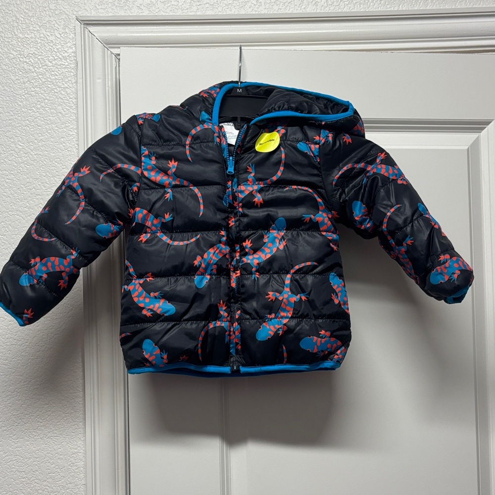 Epic Threads Toddler Boys Gecko Print Reversible Puffer Jacket - Picture 3 of 5